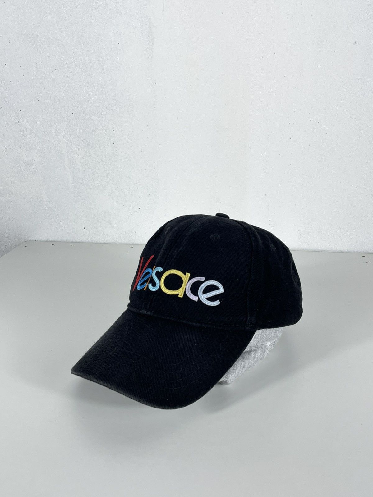 Designer × Versace Black Multicolor Big Logo Versace Cap Hat Size ONE SIZE - 4 Thumbnail