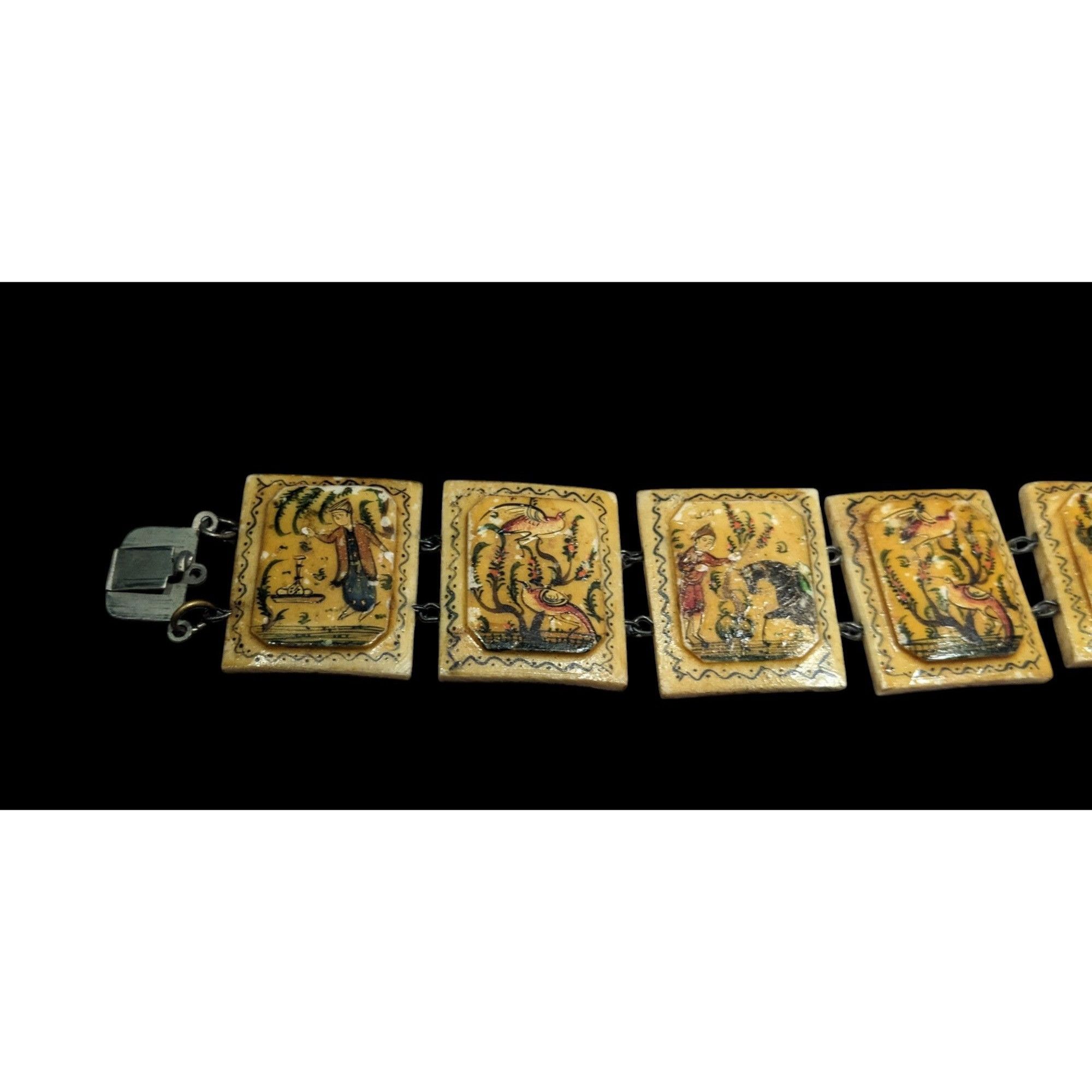 Other Antique Hand Painted Persian Story Panel Bracelet Size ONE SIZE - 11 Thumbnail