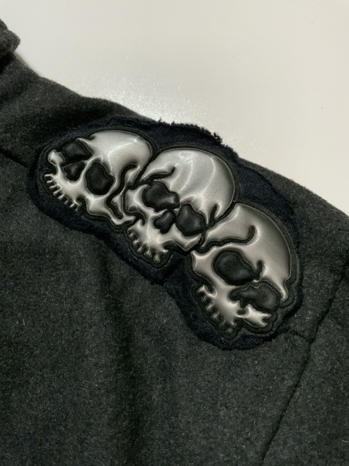 Vintage Y2K 2000s Brooklyn Xpress Skull Cross Cyber Grunge Pea Coat Size US XXL / EU 58 / 5 - 7 Thumbnail