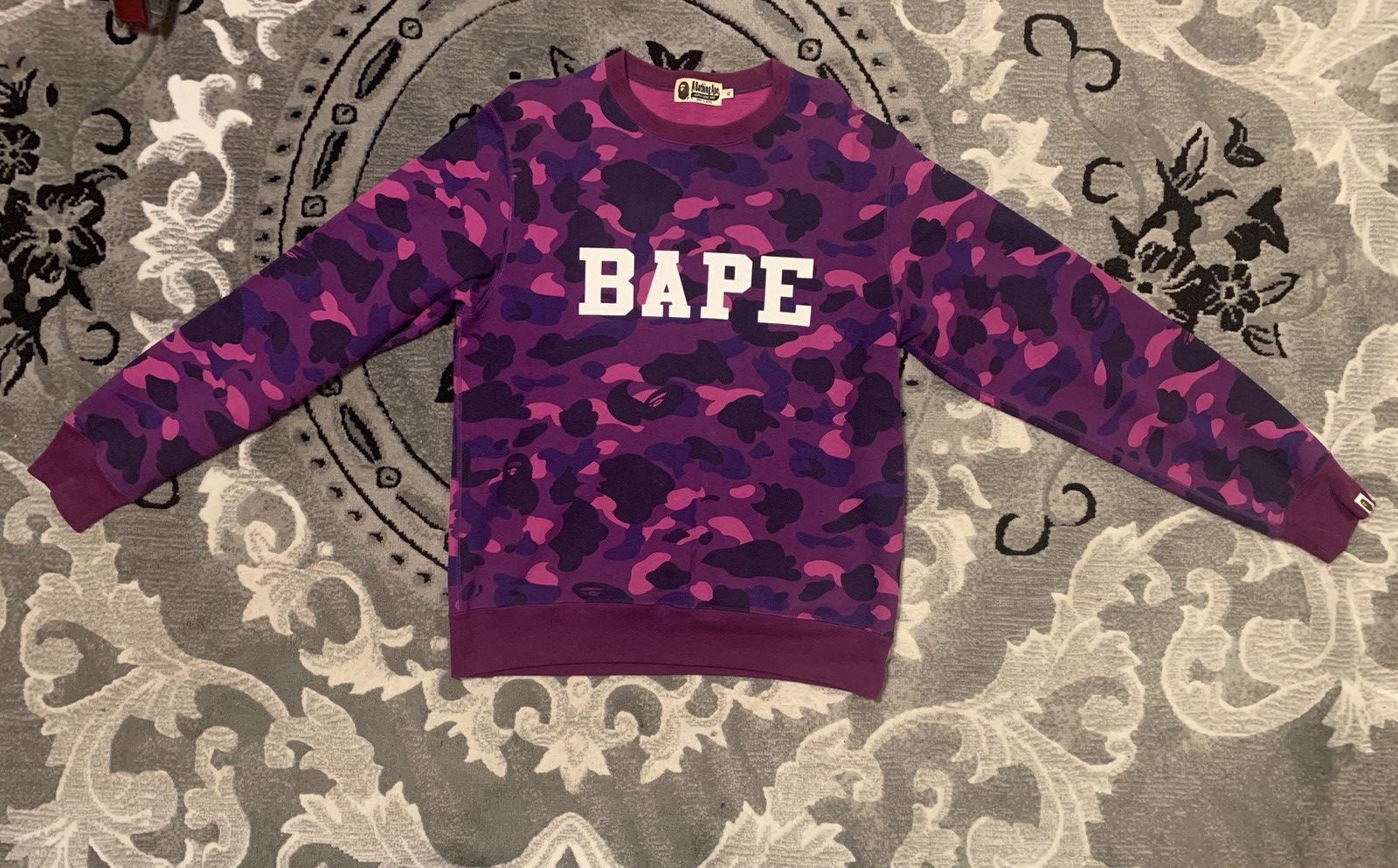 Image of Bape Color Camo Crewneck in Purple, Men's (Size XL)