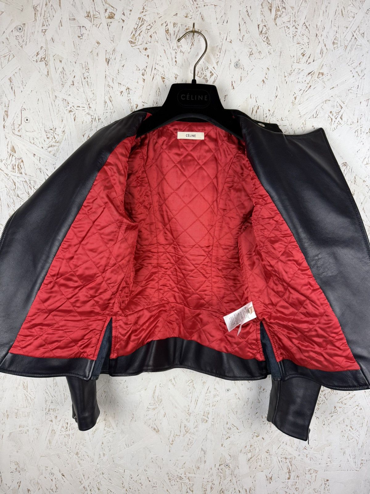 Celine Celine Phoebe Philo Sheepskin Leather Biker Jacket Dark Navy Size XS / US 0-2 / IT 36-38 - 8 Thumbnail