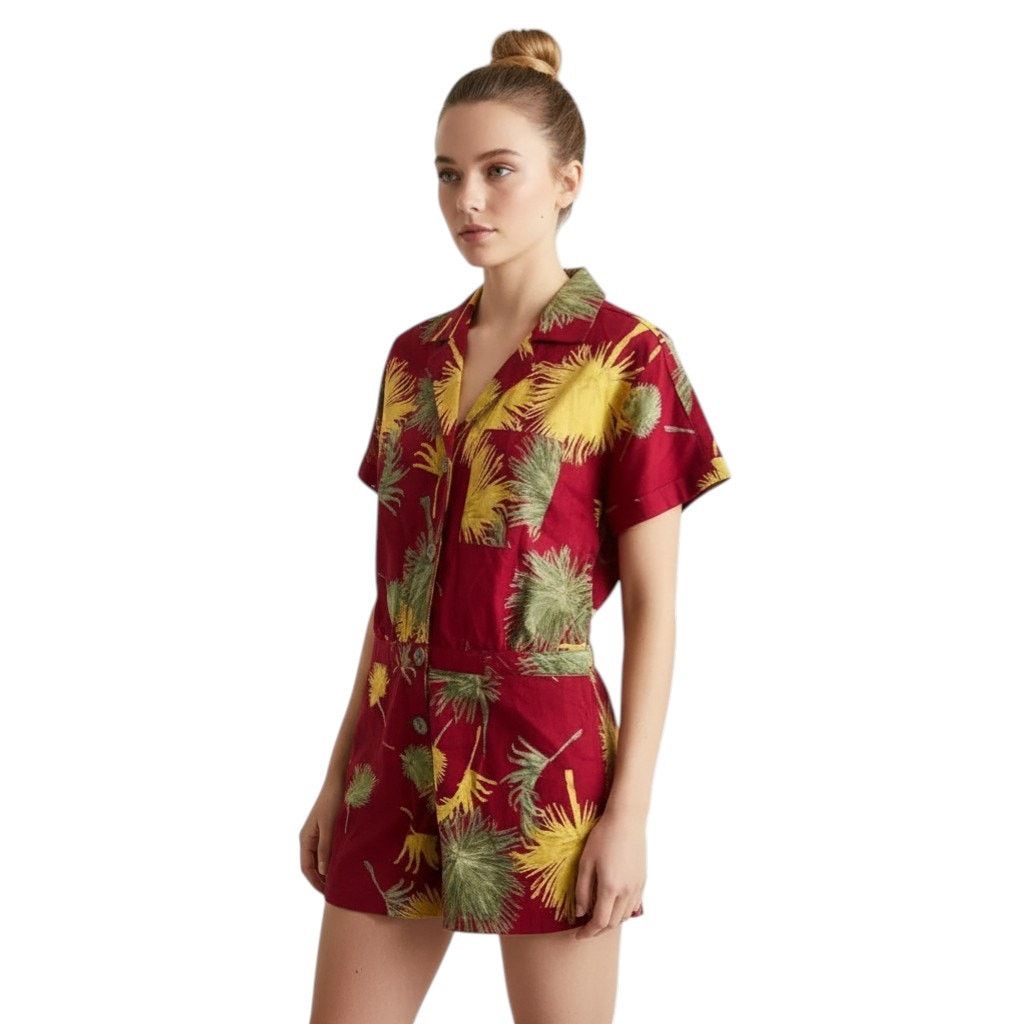 Free People Free People Malibu Red Printed Romper, S Size 30" / US 8 / IT 44 - 5 Thumbnail