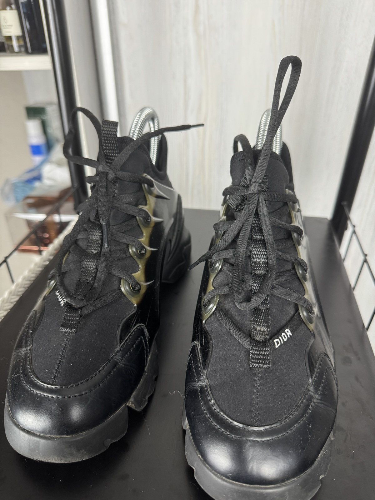 Christian Dior Monsieur Dior Black Fabric Leather D-Connect Lace Up Sneakers Size US 7.5 / IT 37.5 - 8 Thumbnail