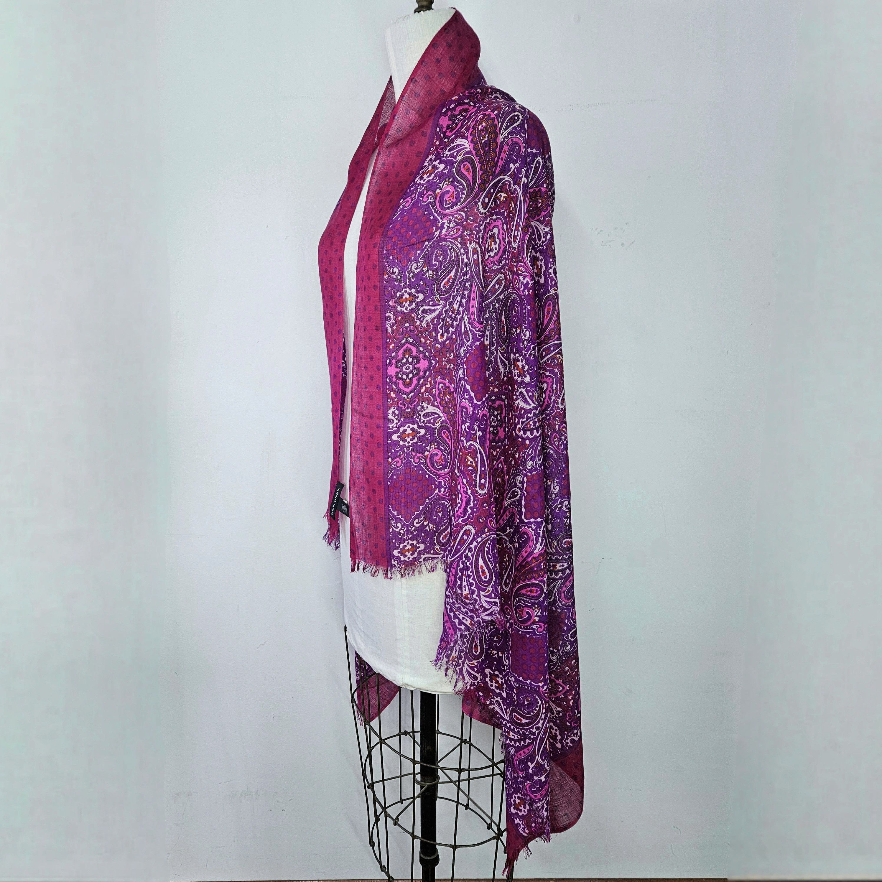 Banana Republic Banana Republic 60x37" Sarong Scarf Silk Wool Floral Paisley Size ONE SIZE - 5 Thumbnail