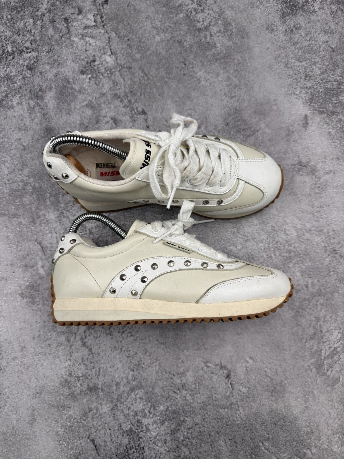 Miss Sixty Miss Sixty Off White Leather Women Sneakers Size 36 Size US 6 / IT 36 - 1 Thumbnail