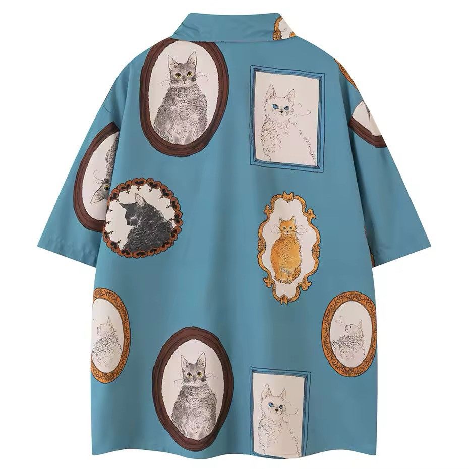 Japanese Brand × Vintage Cat Print Retro Design Vintage Fashion Shirt Size US M / EU 48-50 / 2 - 2 Thumbnail