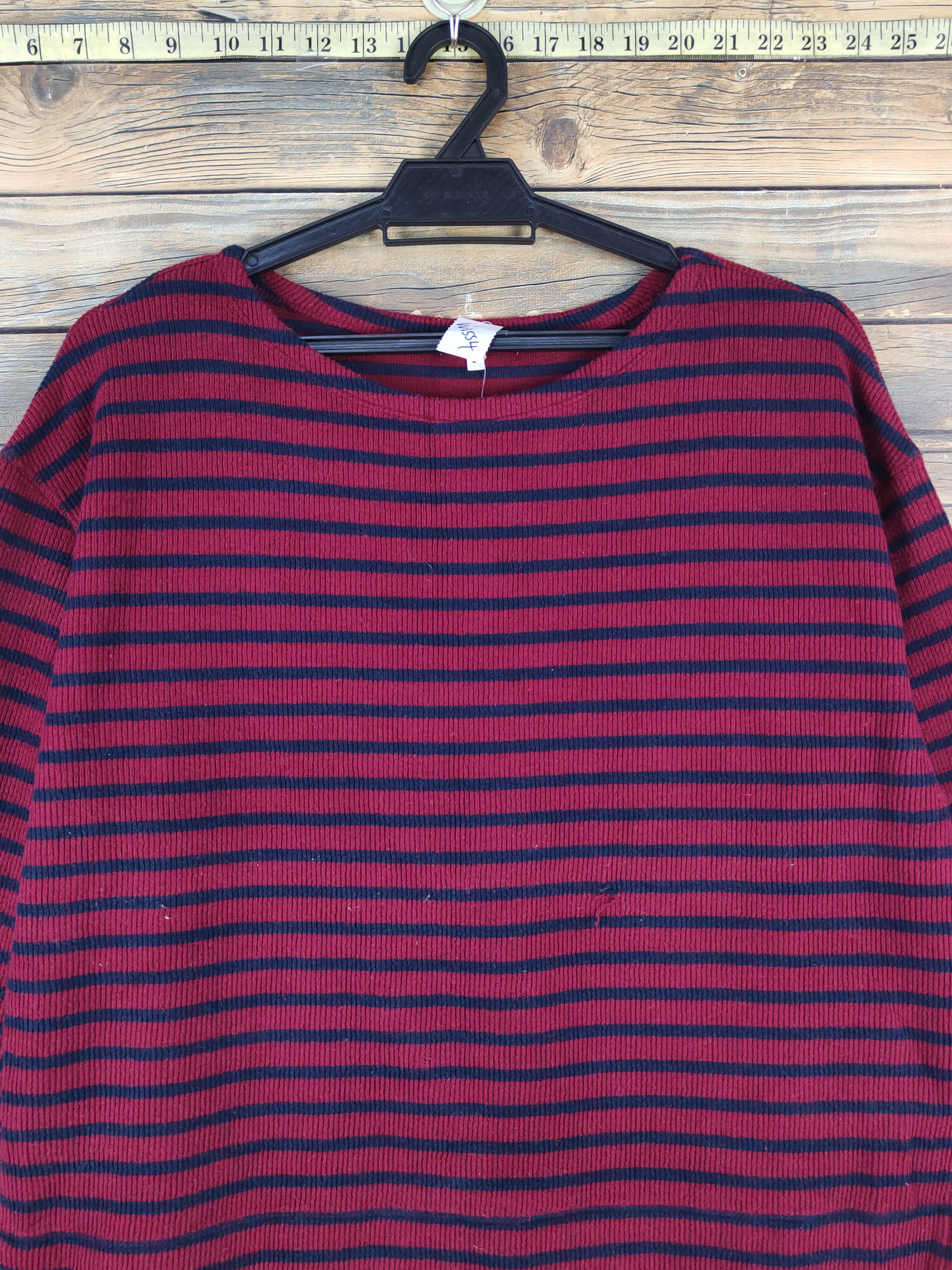 Global Work × Japanese Brand Global Work Navy Red stripe Knitwear Sweatshirts #W1554 Size L / US 10 / IT 46 - 2 Thumbnail