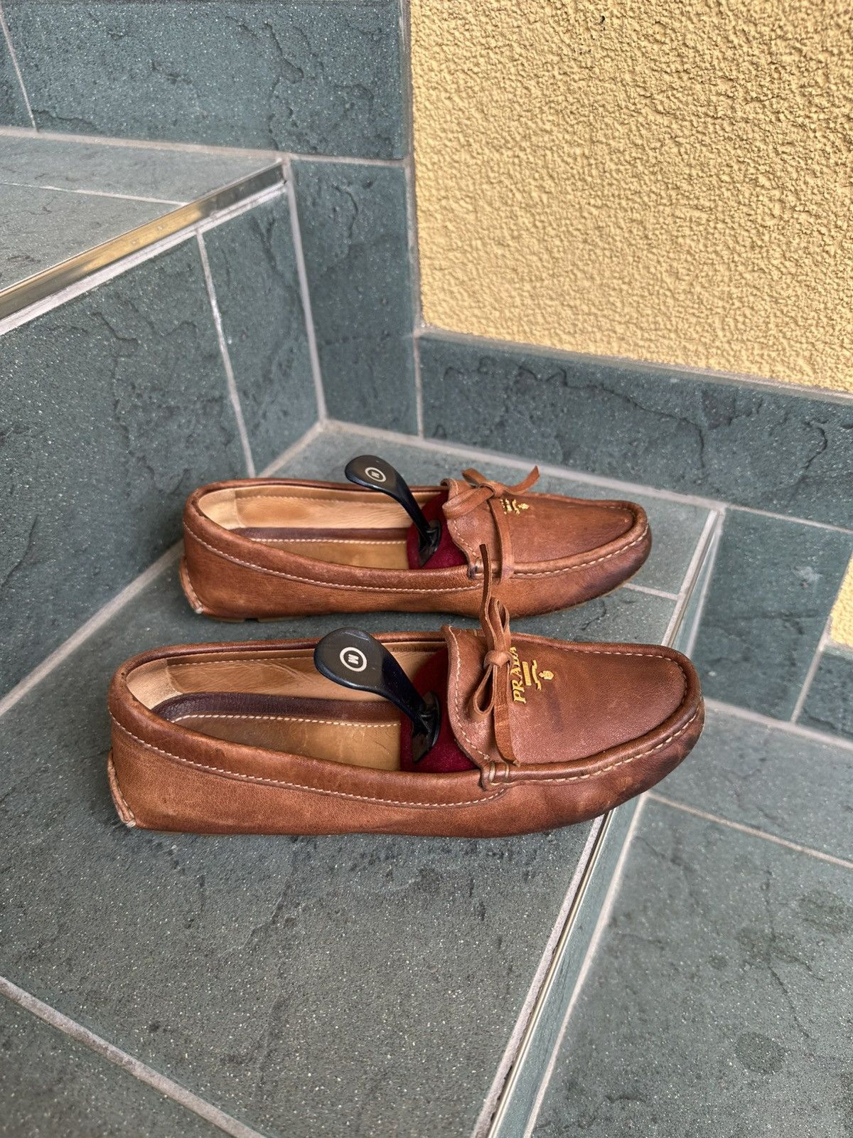 Prada Prada Leather Loafers Brown Low Made In Italy Luxury Rare 36 Size US 5.5 / IT 35.5 - 6 Thumbnail