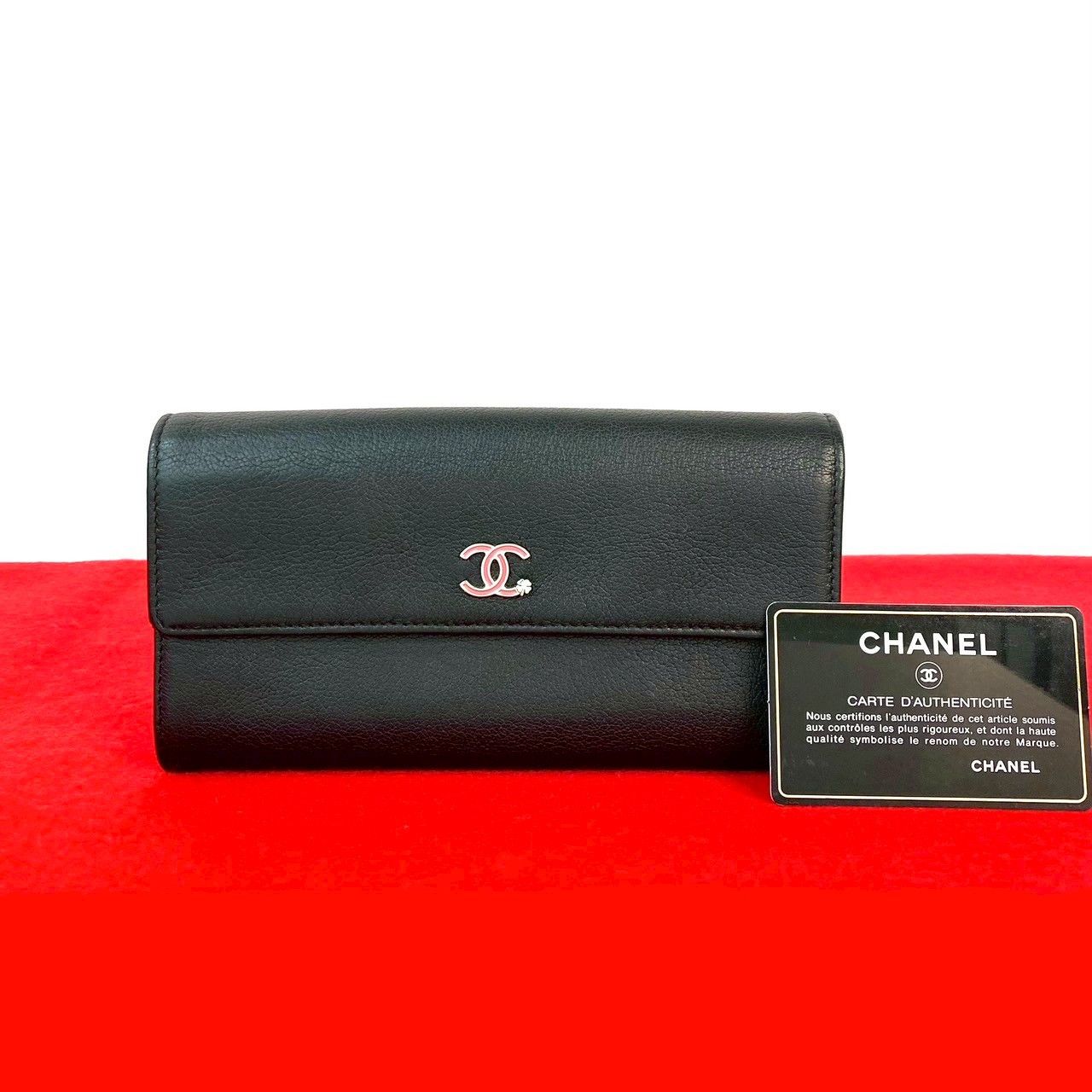 Chanel Chanel Chanel Coco Mark Clover Motif Leather Long Wallet Leather Long Wallet DUTY FREE for USA Size ONE SIZE - 1 Thumbnail