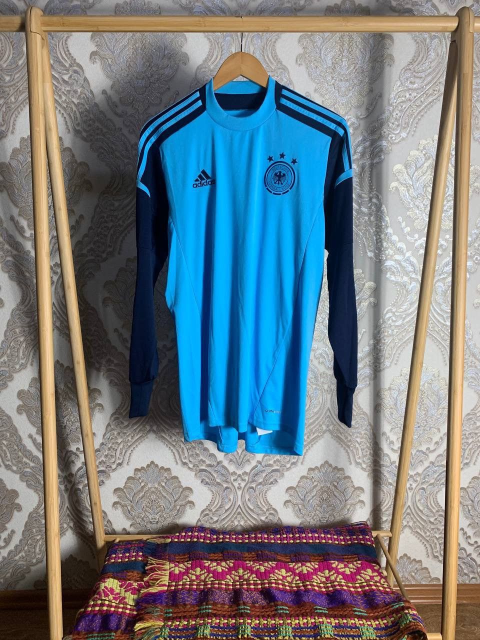 Pre-owned Adidas X Vintage Very Adidas Germany 2012 Long Sleeve Soccer Jersey Y2k In Blue