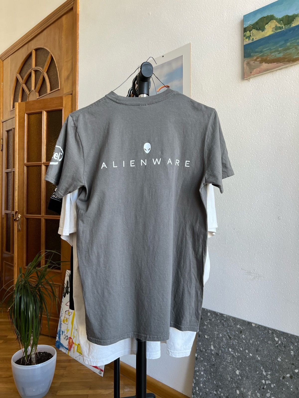 Alien Workshop × Band Tees × Vintage Vintage ALIENWARE by Intel Printed Alien Head T Shirt Size US M / EU 48-50 / 2 - 2 Thumbnail