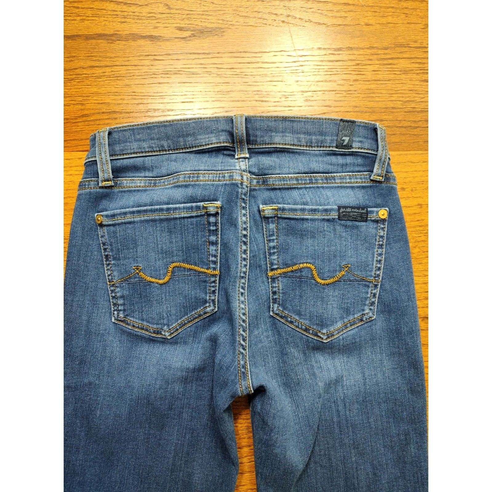 7 For All Mankind 7 For All Mankind Jeans Womens 25 Blue Skinny High Waist Gwenevere Slim Stretch 29in Inseam Denim Zip Pocket USA 90s Brand: 7 For All Mankind Size 42" / US 20 - 3 Thumbnail