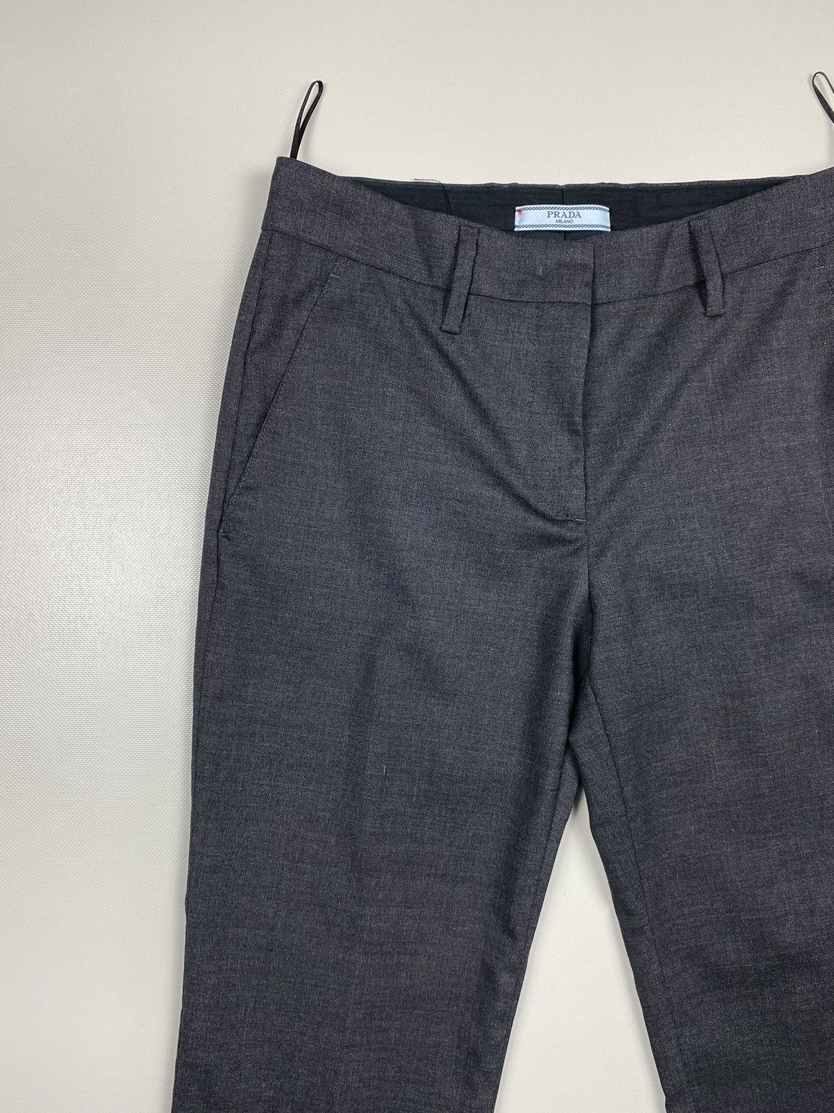 Prada Prada Women’s Black Tab Wool Trousers Pants Size 26" / US 2 / IT 38 - 3 Thumbnail
