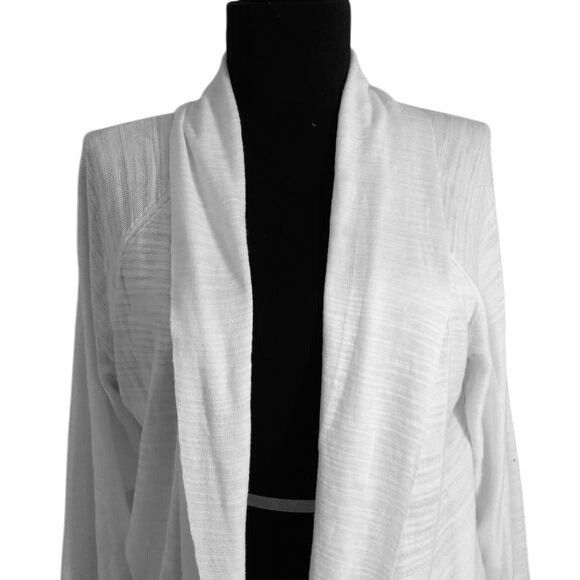 Tommy Hilfiger Tommy Hilfiger Size L Womens White Tie-Front Cardigan Lightw Size L / US 10 / IT 46 - 2 Thumbnail