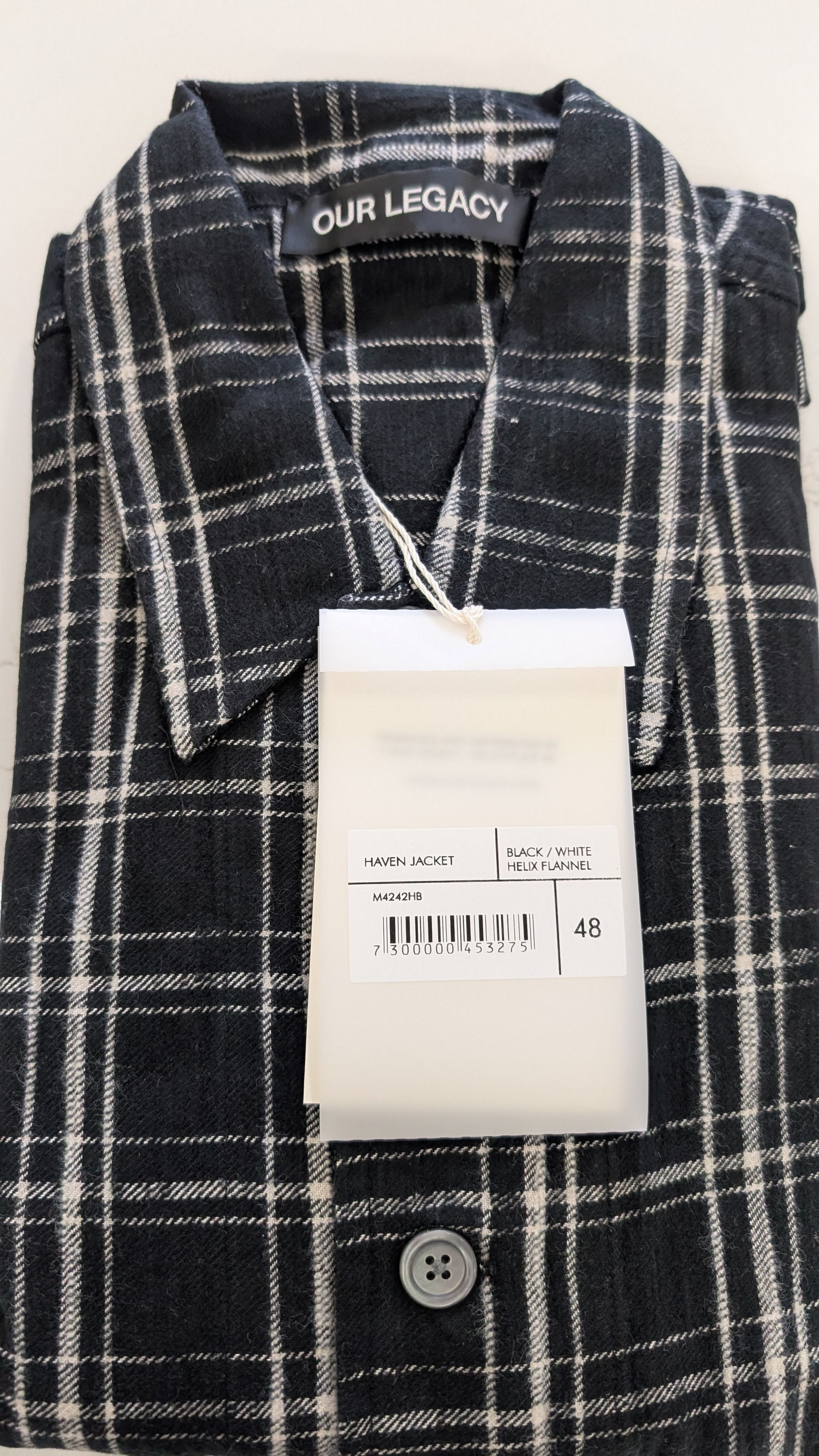 Our Legacy Our Legacy Haven Jacket Black White Helix Flannel Size 48 Size US M / EU 48-50 / 2 - 7 Thumbnail