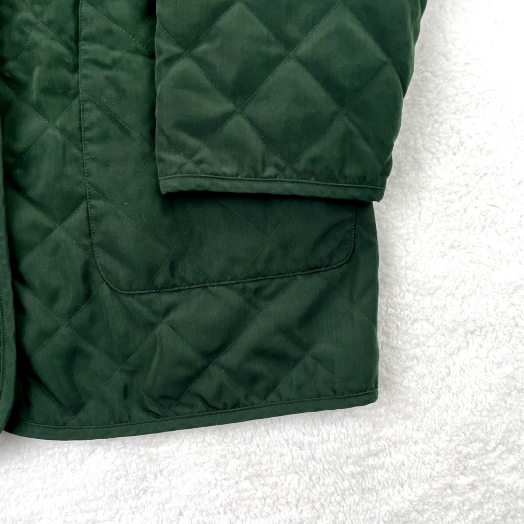 London Fog London Fog Jacket Womens Medium Green Quilted Barn Coat Lined Snap Front Size M / US 6-8 / IT 42-44 - 2 Thumbnail