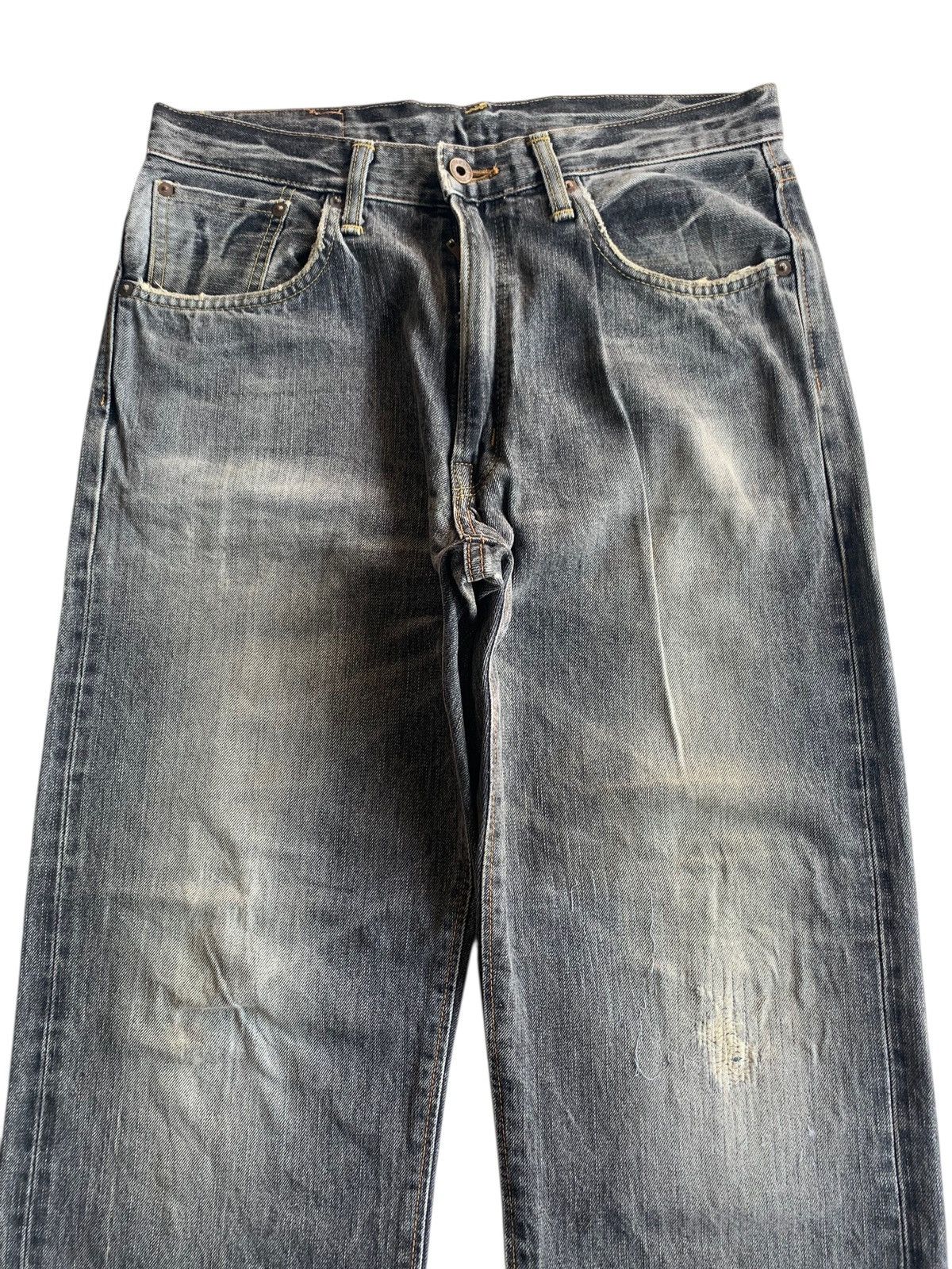 Edwin VINTAGE EDWIN 505Z SELVEDGE FADED & RUSTY DISTRESSED DENIM Size US 31 - 6 Thumbnail