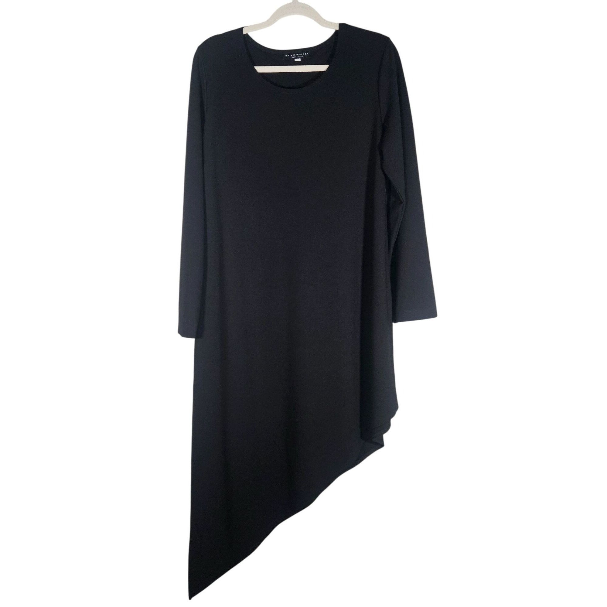 Bryn Walker Bryn Walker Womens Asymmetrical Dress Black M Minimalist Qui Size M / US 6-8 / IT 42-44 - 2 Thumbnail