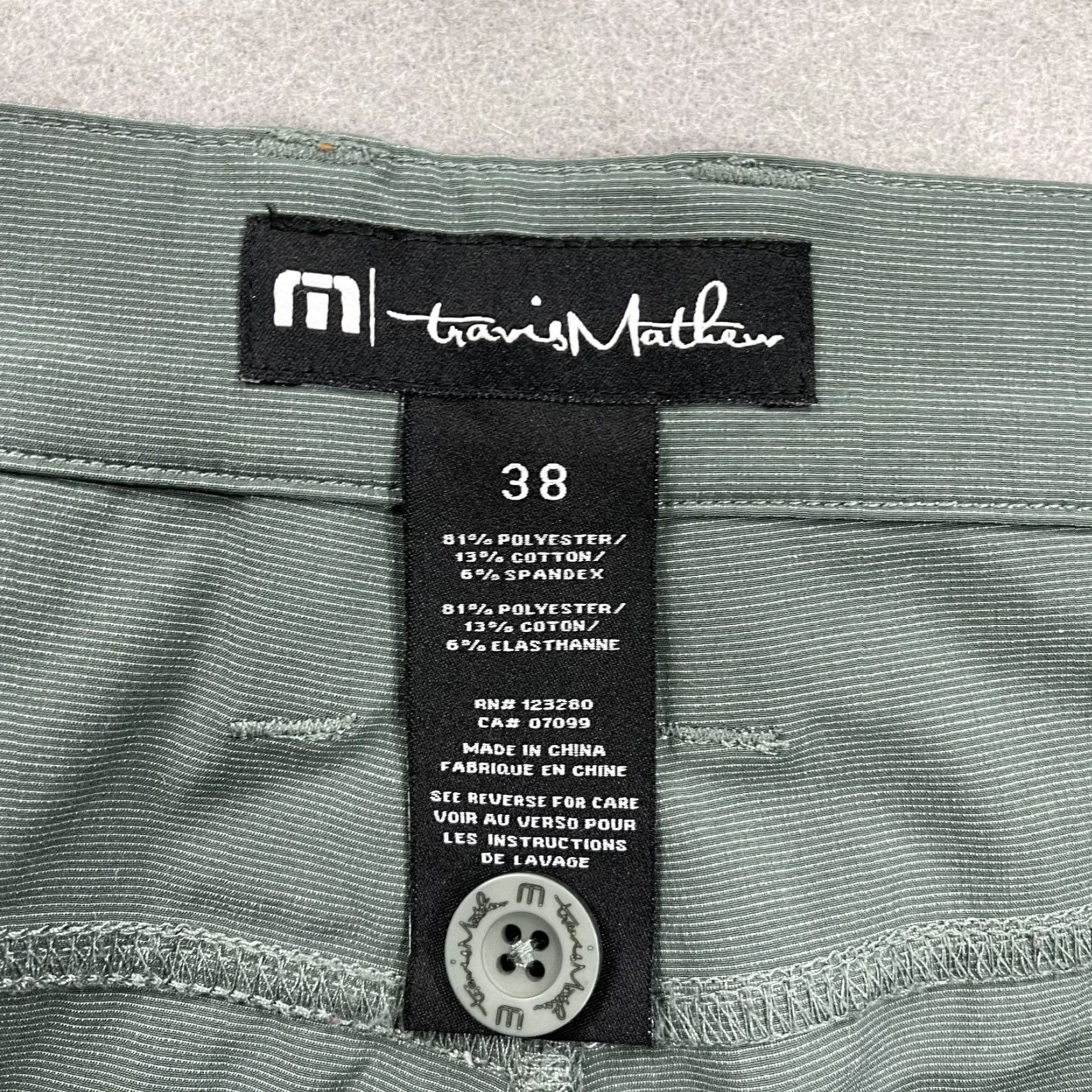 TravisMathew Travis Mathew Golf Pants Mens 38x33 Green Chino Flat Front 5-Pocket Regular Stretch Lightweight Casual Summer Spring Fall Size US 38 / EU 54 - 4 Thumbnail