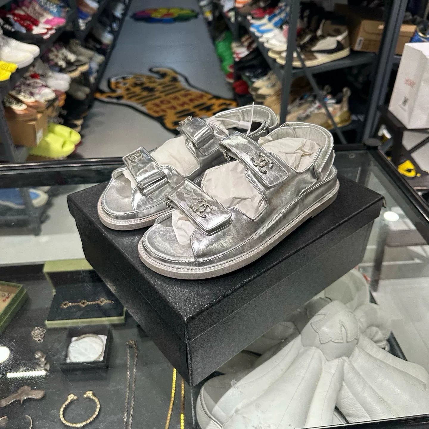 Chanel Chanel Silver Sandals us_6-5 Women Size US 6.5 / IT 36.5 - 1 Thumbnail