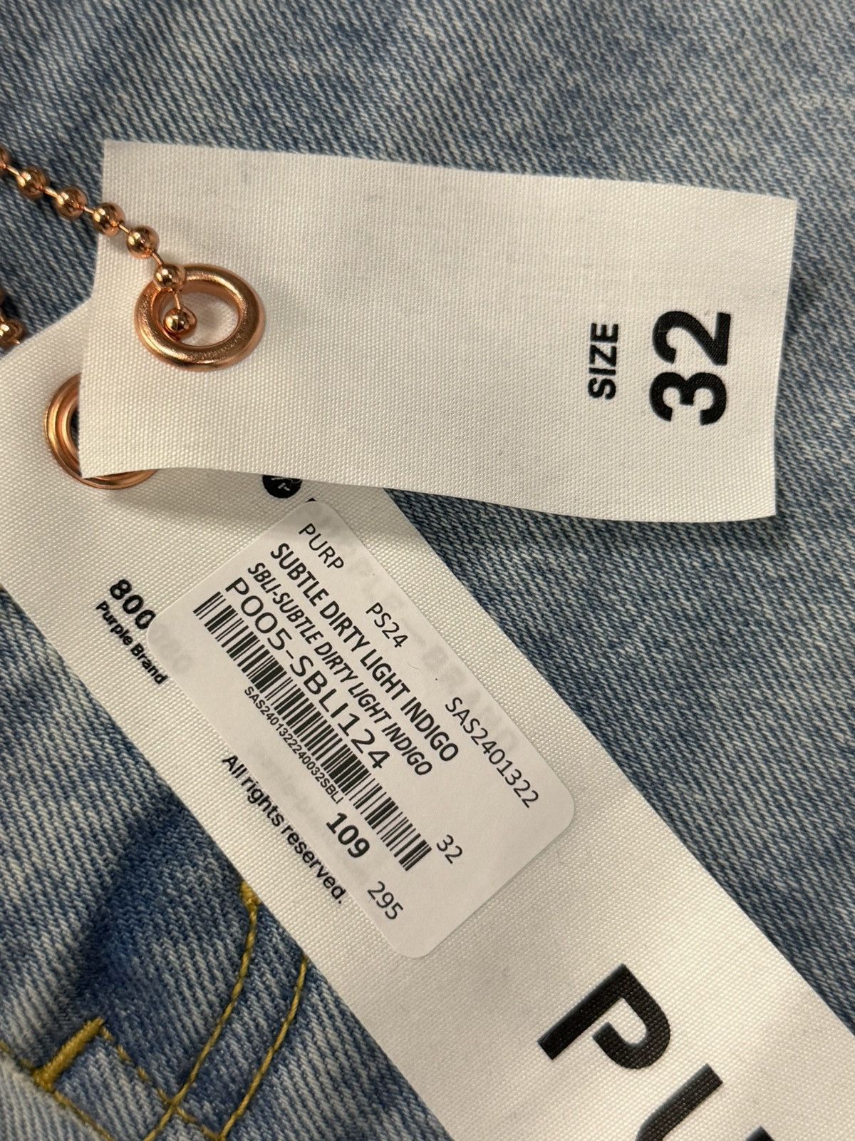 Purple Brand Purple Brand Subtle Dirty Jeans – Light Indigo Size US 32 / EU 48 - 2 Thumbnail
