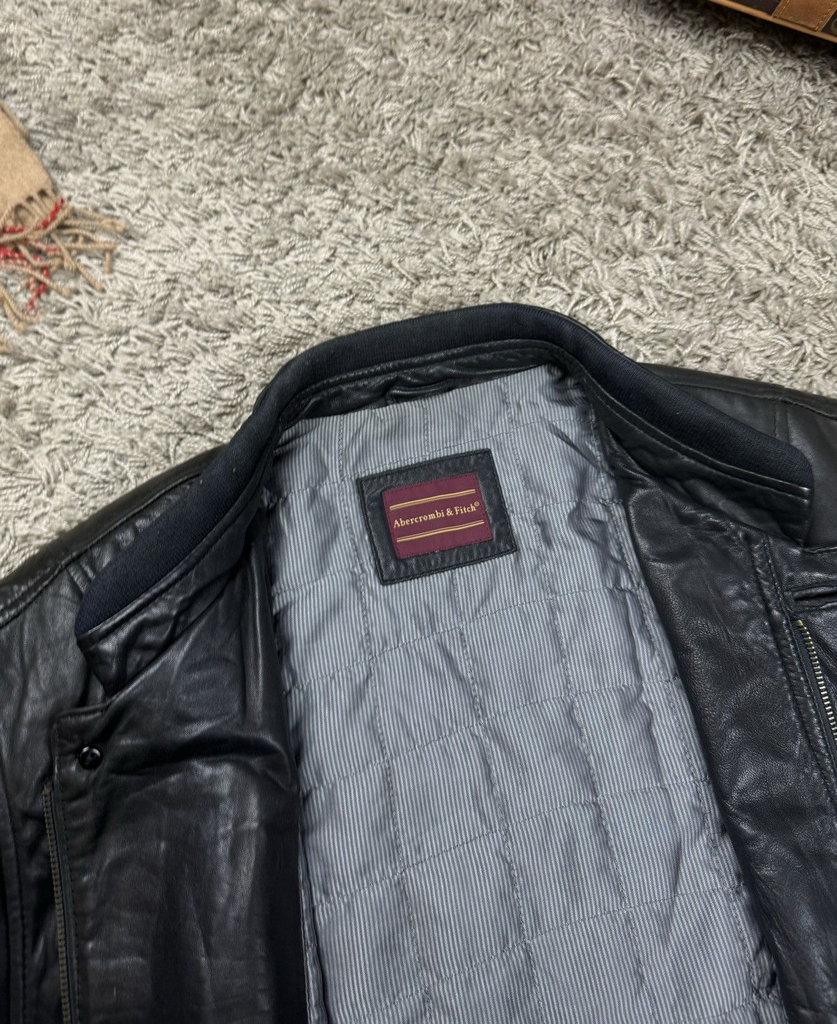 Vintage Vintage leather jacket bomber 90s original casual item Size US XL / EU 56 / 4 - 3 Thumbnail