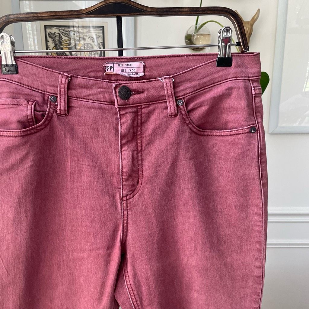 Free People Free People High Rise Muted Red Jeans 30 x 27 Size 30" / US 8 / IT 44 - 2 Thumbnail