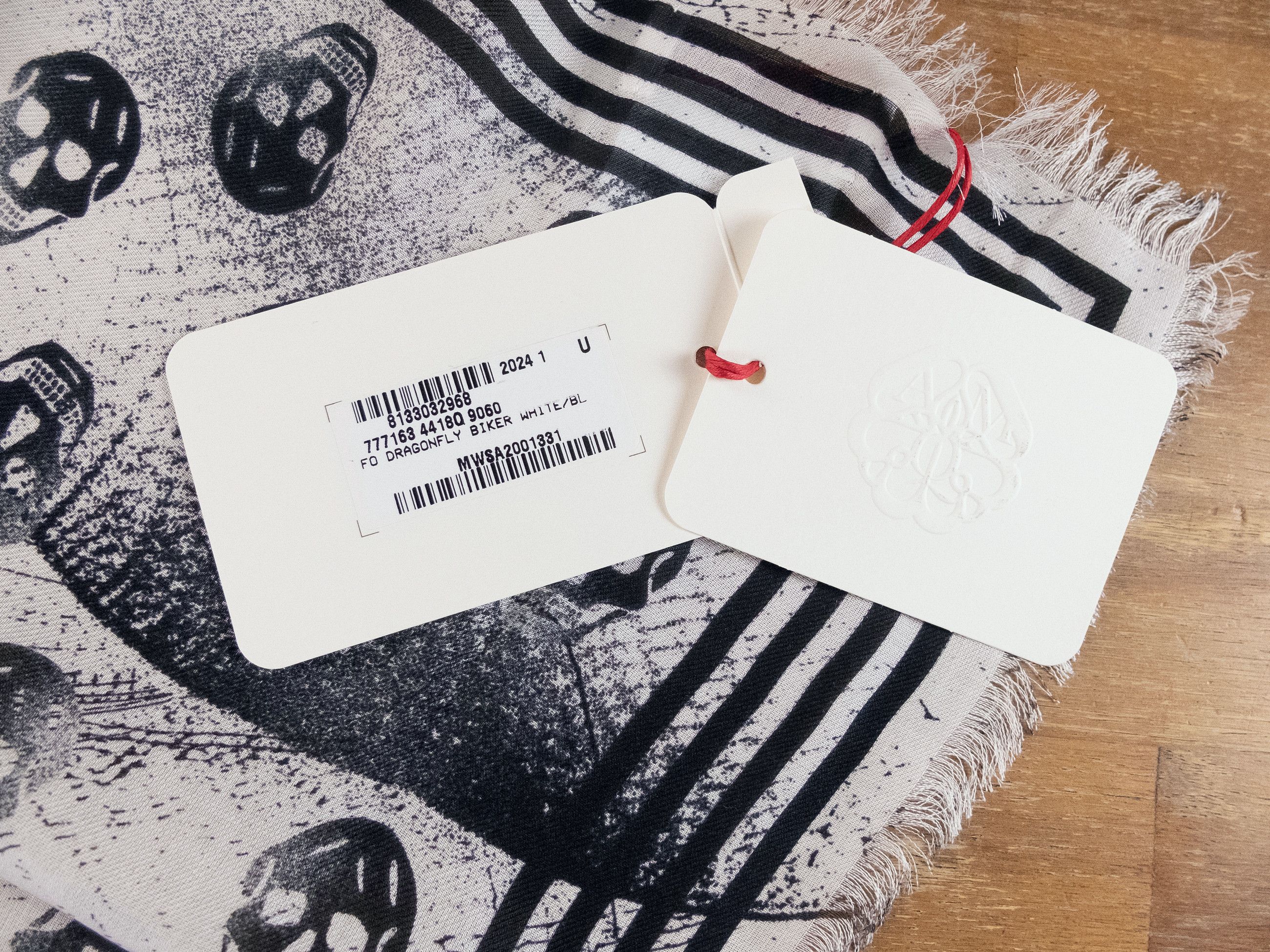 Alexander McQueen ALEXANDER MCQUEEN Dragonfly Biker white & black modal scarf Size ONE SIZE - 5 Thumbnail