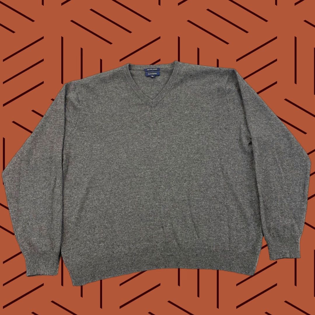 Club Room Club Room Cashmere Sweater Mens XL Gray V-Neck Pullover Jumper Preppy Size US XL / EU 56 / 4 - 1 Thumbnail