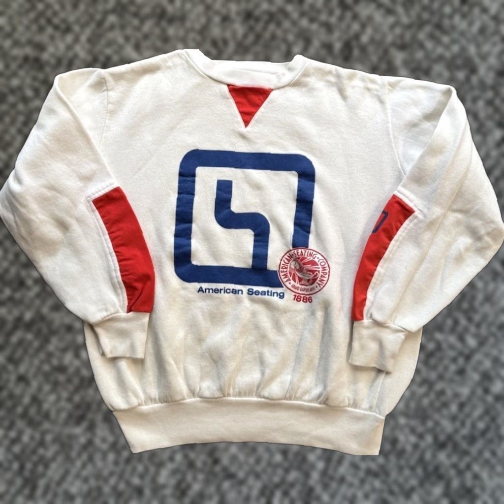 MCM VINTAGE GEAR For Sports Sweatshirt Mens 80s Graphic Print White Crew Neck Long Sleeve L Mid Centu ry Modern MCM City Furniture Size US L / EU 52-54 / 3 - 1 Thumbnail