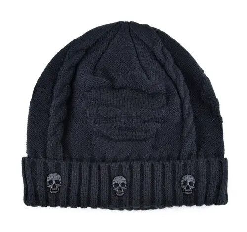 Jewelry Black Skull Beanie Cap Size ONE SIZE - 2 Thumbnail