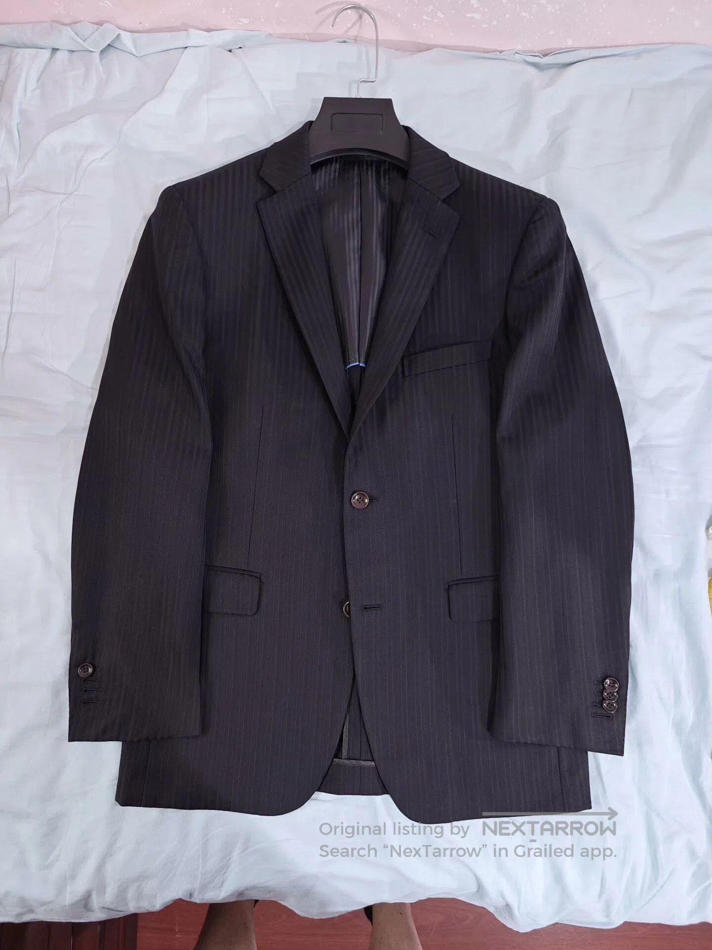Japanese Brand Custom Italian Wool Linen Suit. Size US M / EU 48-50 / 2 - 5 Thumbnail