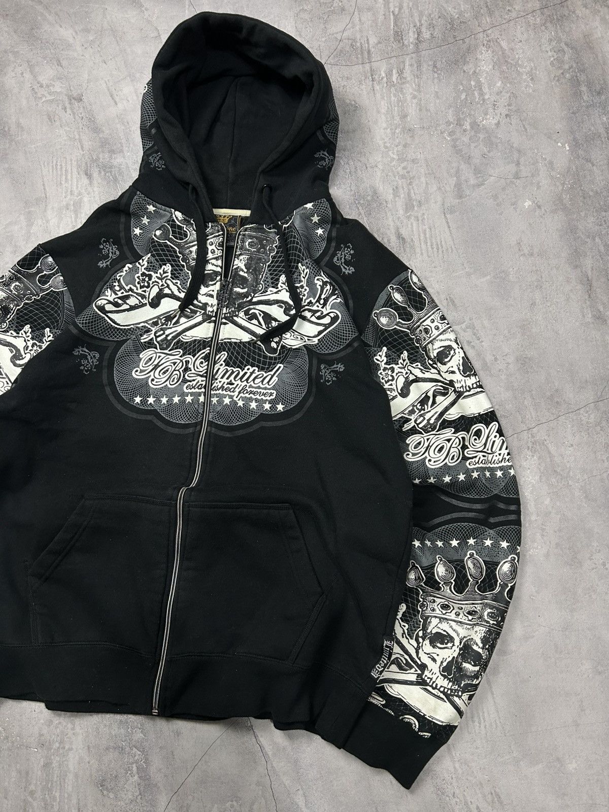 Japanese Brand × Vintage Vintage zip hoodie Fishbone streetwear tattoo y2k swag hype Size US XXL / EU 58 / 5 - 4 Thumbnail