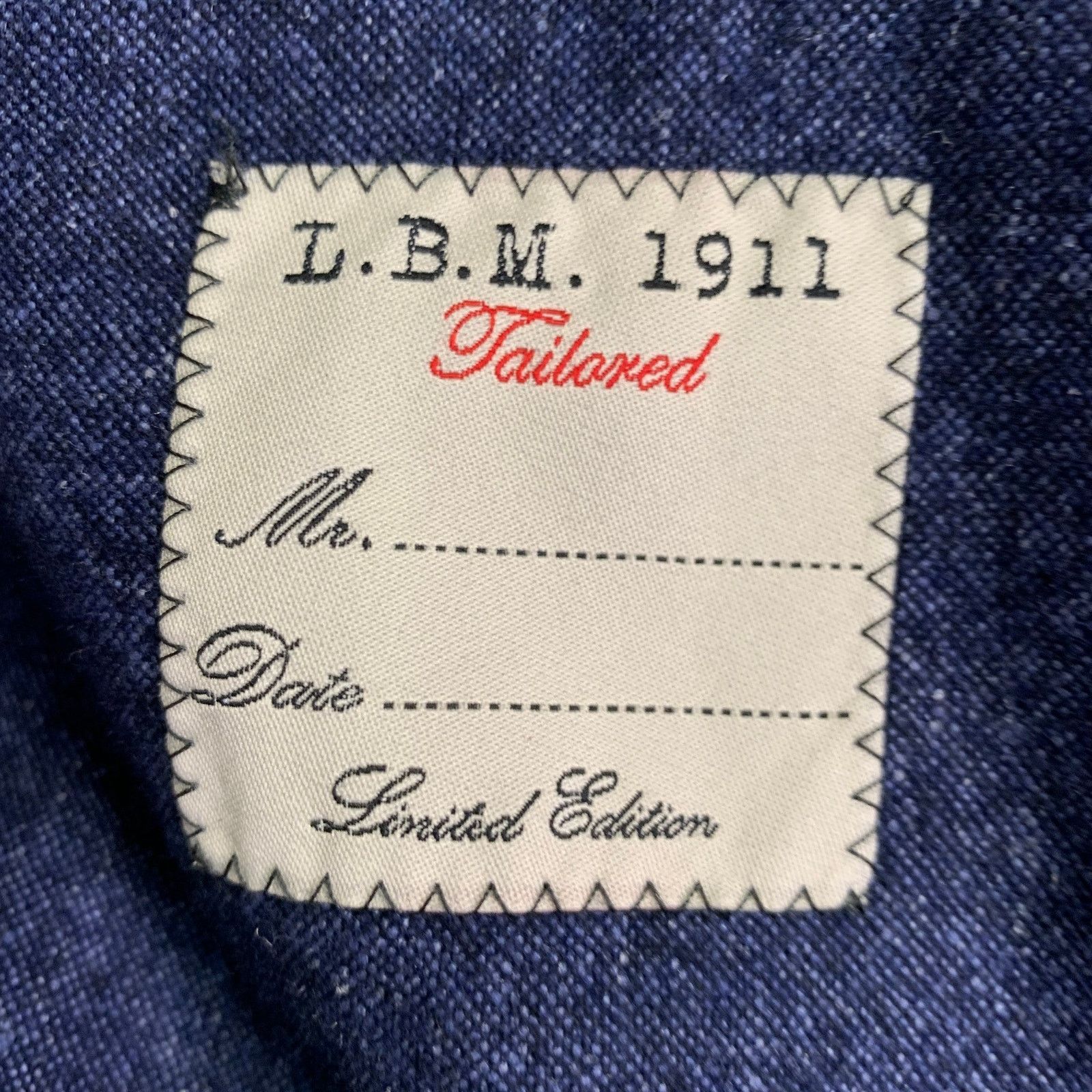 L.B.M. 1911 Size 40 Blue Wool Blend Single Breasted Sport Coat Size 40R - 5 Thumbnail