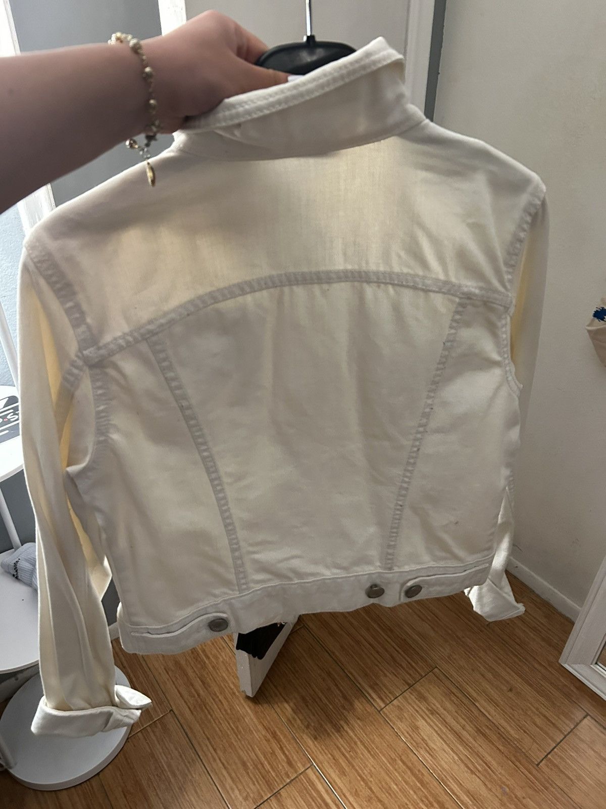 Other Cream Denim Style Jacket Size S / US 4 / IT 40 - 2 Thumbnail