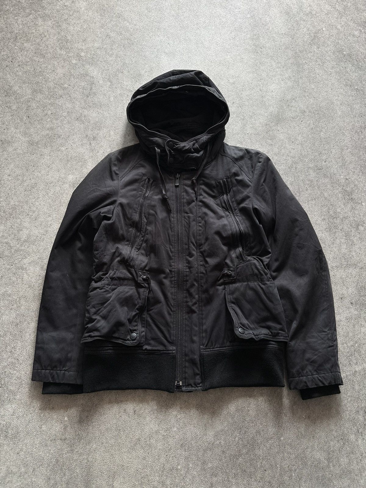 Neil Barrett Black Barret Neill Barret Coated Hooded Multipocket Jacket Size US S / EU 44-46 / 1 - 1 Thumbnail