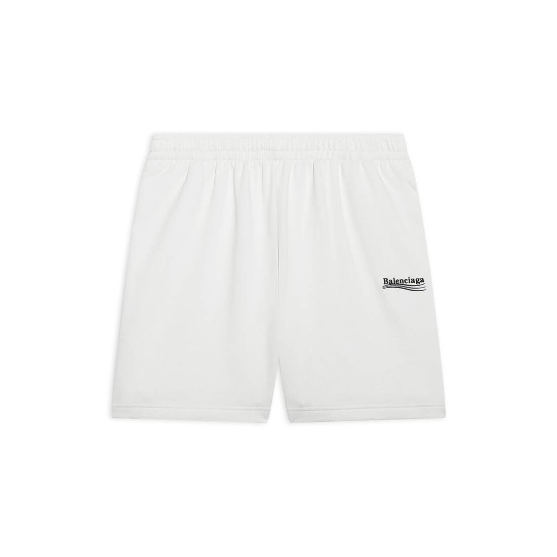 Balenciaga o1srvl11e0325 Political Campaign Sweat Shorts in White Size US 34 / EU 50 - 1 Thumbnail