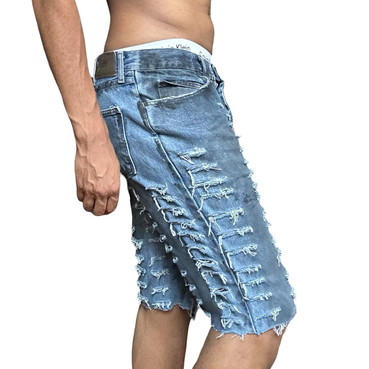 Lee ASTROBOI* x Lee Relaxed Grunge Blue & Blue Denim Shorts 34" Size US 34 / EU 50 - 3 Thumbnail