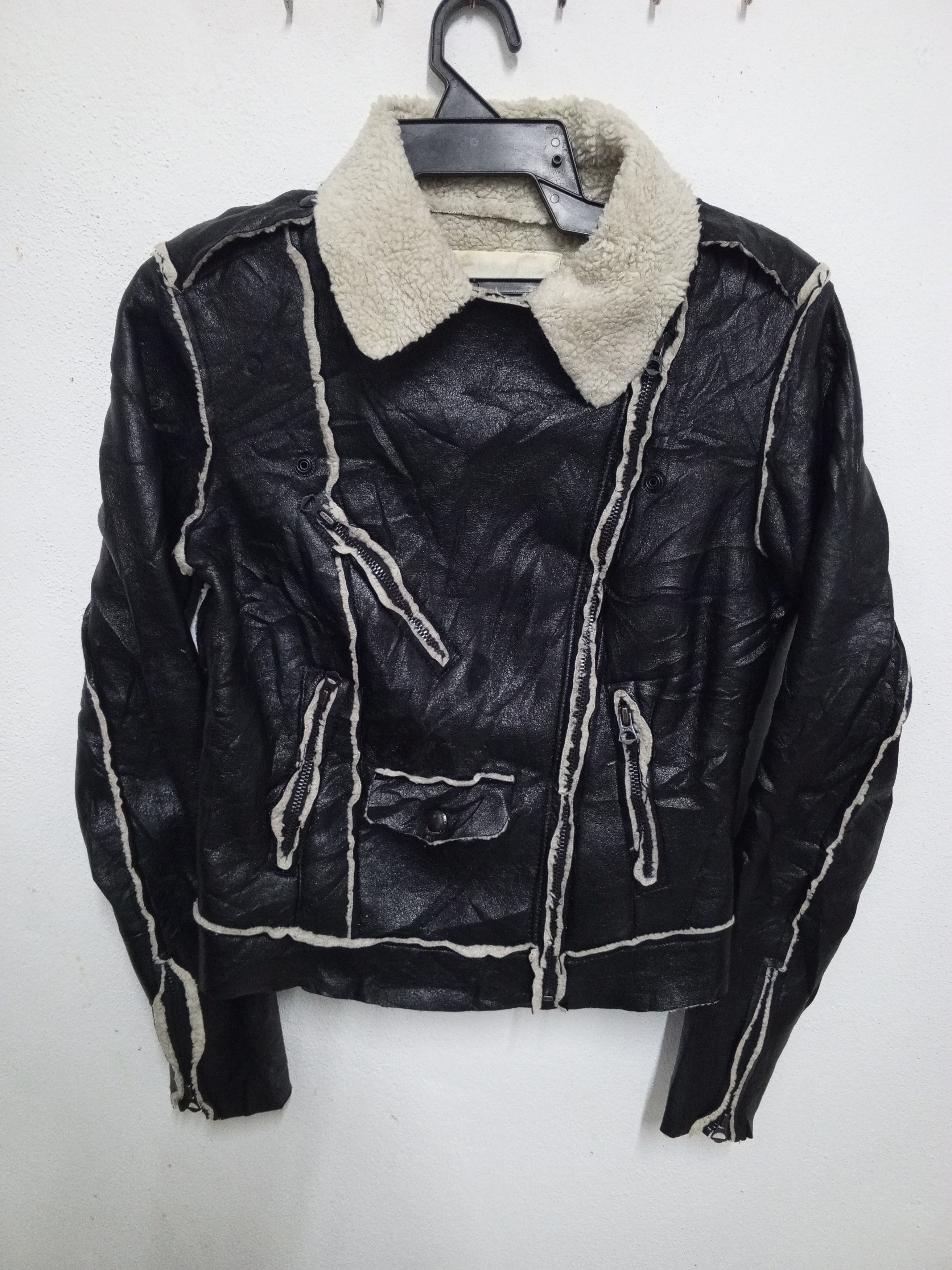 Ralph Lauren RL Denim&Supply Black Faux Leather Women's Motorcycle Jacket Size XS / US 0-2 / IT 36-38 - 1 Thumbnail