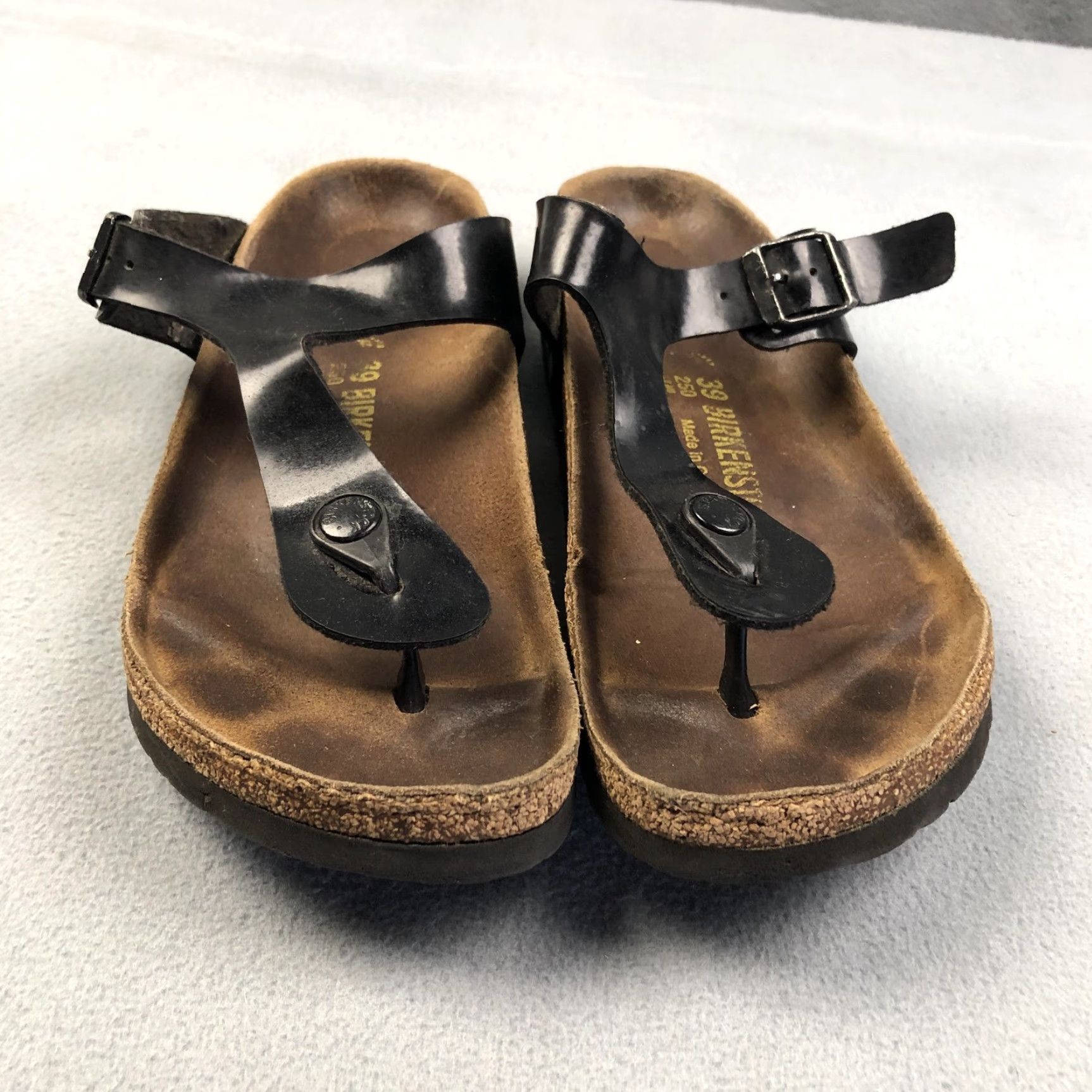Birkenstock Birkenstock Gizeh Sandals Womens Size 39 Leather Cork Footed Made In Germany Size US 8 / IT 38 - 2 Thumbnail