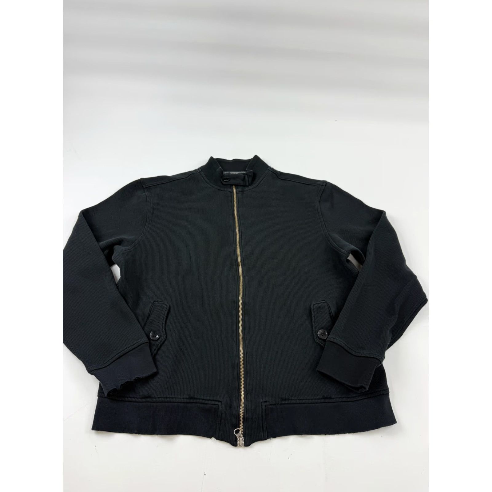 Banana Republic Banana Republic Jacket Mens Large Black Knit Bomber Full Zip Cotton Stand Collar Size US L / EU 52-54 / 3 - 2 Thumbnail