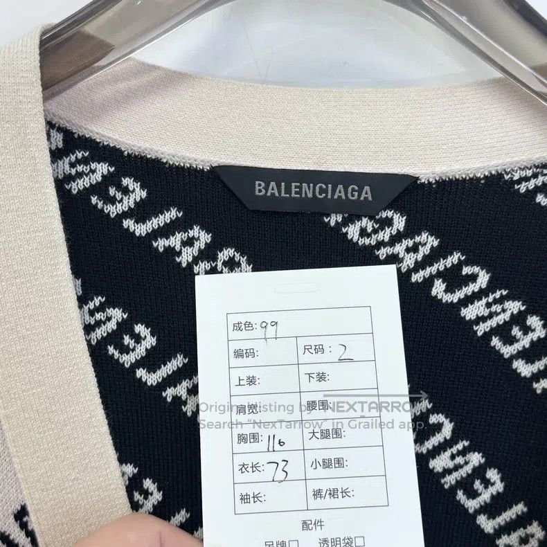 Balenciaga Balenciaga Full Print Letter Knit Cardigan Sweater Jacket Size US L / EU 52-54 / 3 - 3 Thumbnail