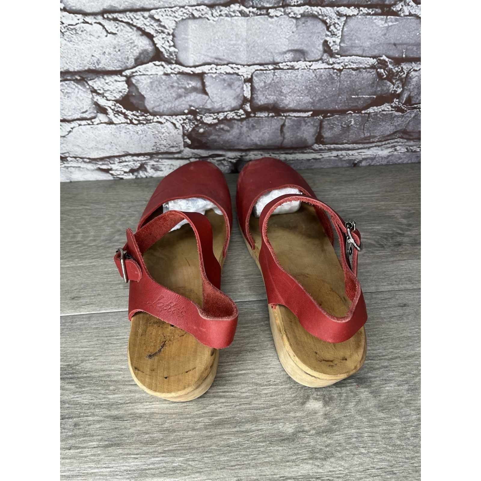 Warren Lotas Lotta's Stockholm T-bar Highwood Red Leather Clogs Nubuck Wo Size US 10.5 / IT 40.5 - 11 Thumbnail