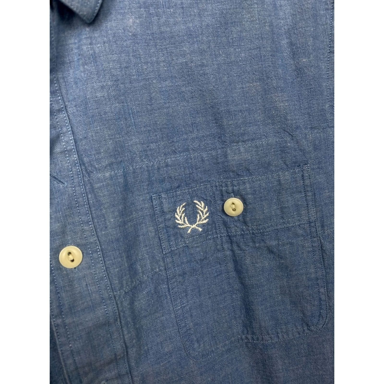 Fred Perry Fred Perry Mens Shirt Long Sleeve Button-Up Blue Cotton Size S Regular Adult Mens Size US S / EU 44-46 / 1 - 3 Thumbnail