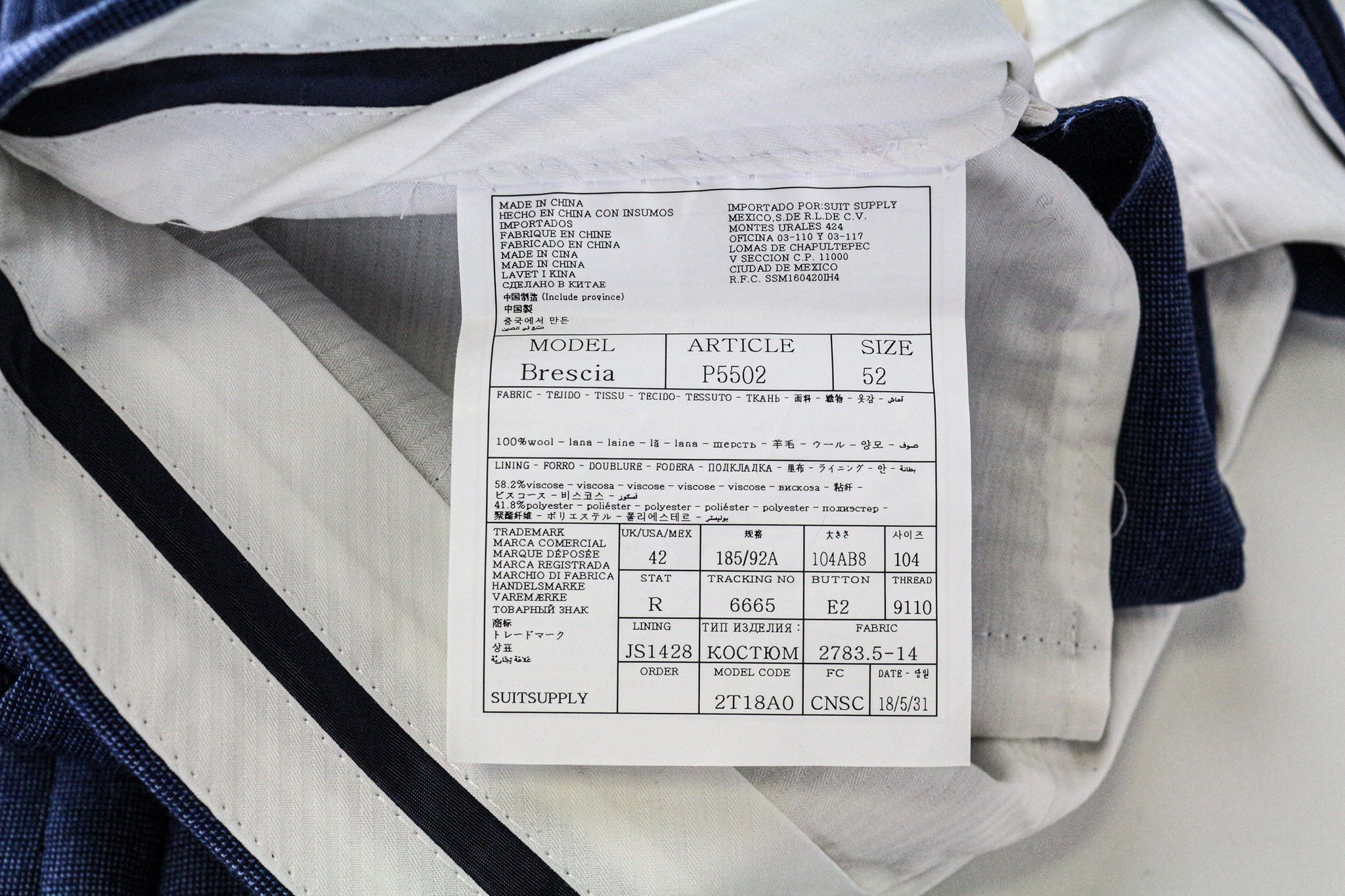 Suitsupply BRESCIA UK42R Blue Wool Pleated Trousers 75113 Size 42R - 5 Thumbnail