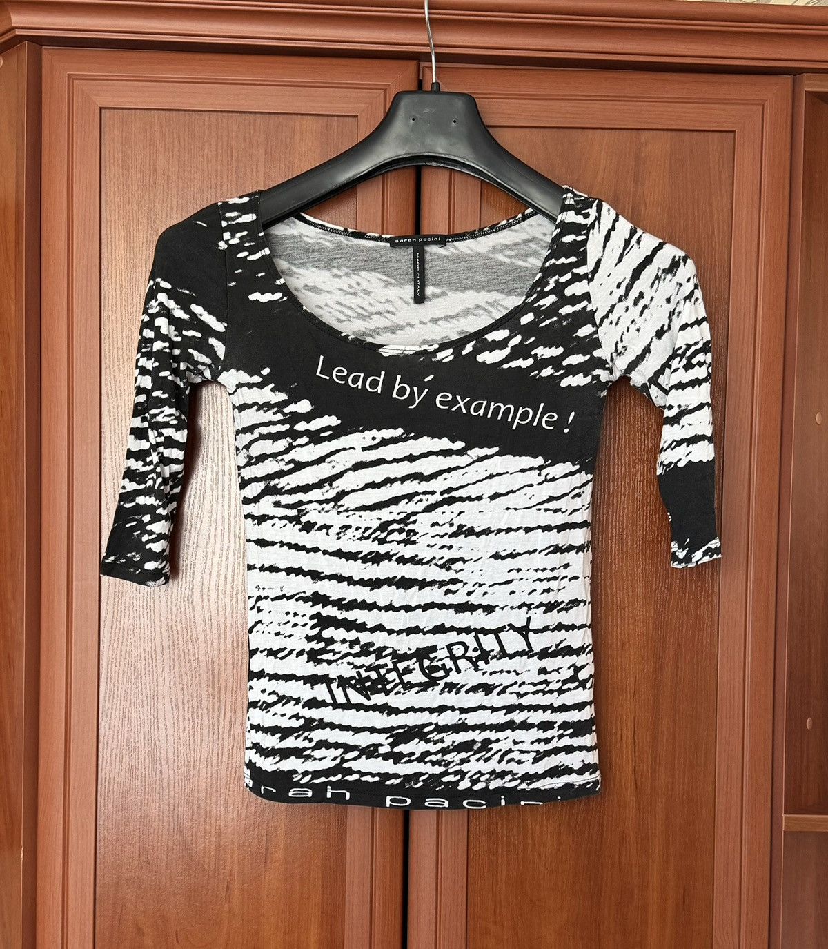 Sarah Pacini × Vintage Sarah Pacini 1size all printed top tee long sleeve Size S / US 4 / IT 40 - 13 Thumbnail