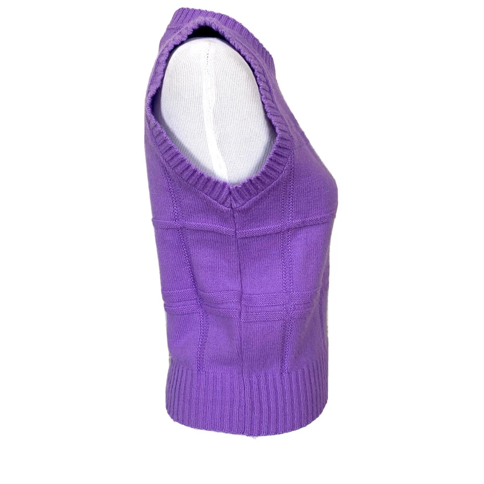 Vintage VINTAGE Andrea Lauren Sleeveless Sweater Pullover Purple Women’s Medium Shirt Size M / US 6-8 / IT 42-44 - 6 Thumbnail
