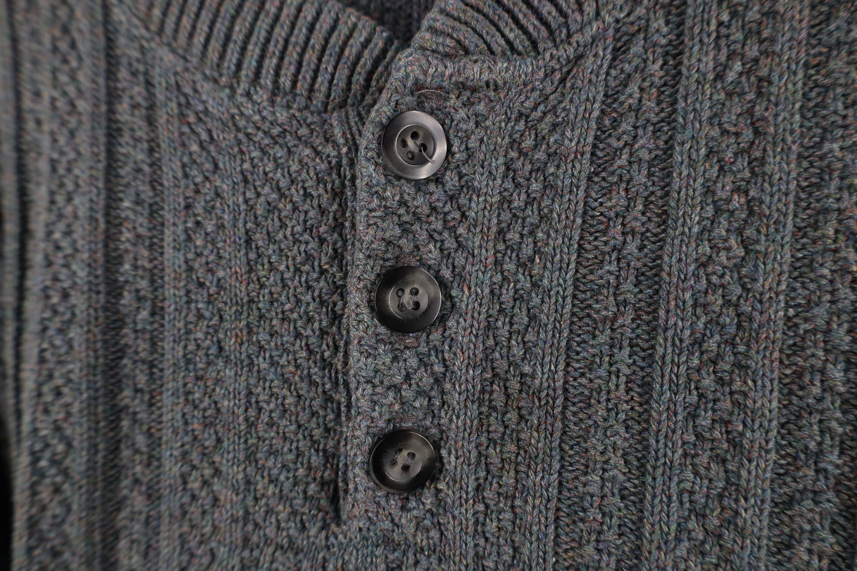 Vintage Vintage 90s Streetwear Framed Ribbed Knit Henley Sweater USA Size US M / EU 48-50 / 2 - 4 Thumbnail
