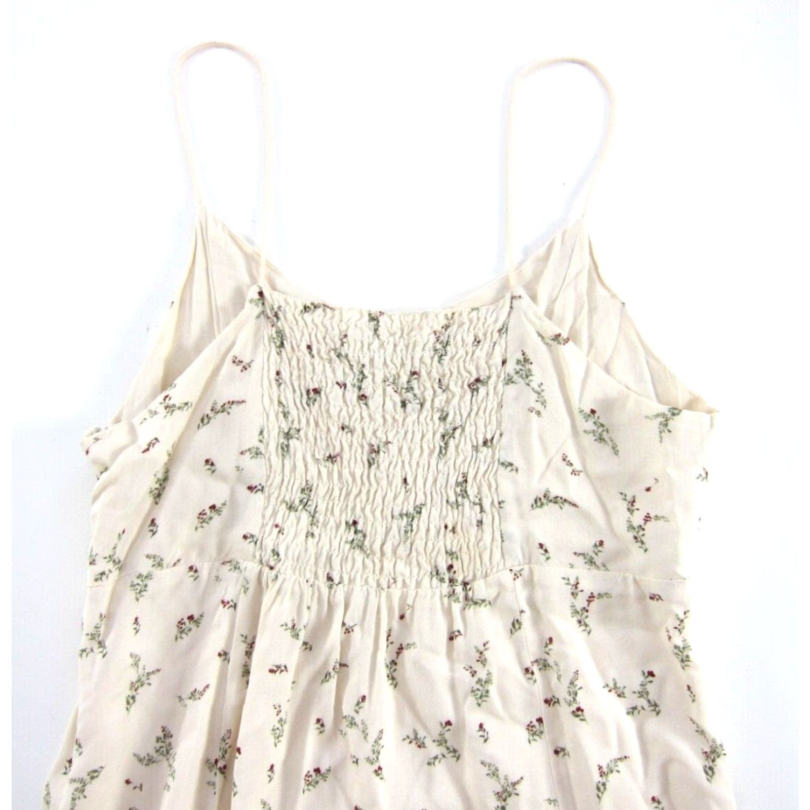 Vintage VINTAGE b.young The Collection Ivory Green Red Floral Spaghetti Strap Tank Slip Dress 2 Size XS / US 0-2 / IT 36-38 - 5 Thumbnail