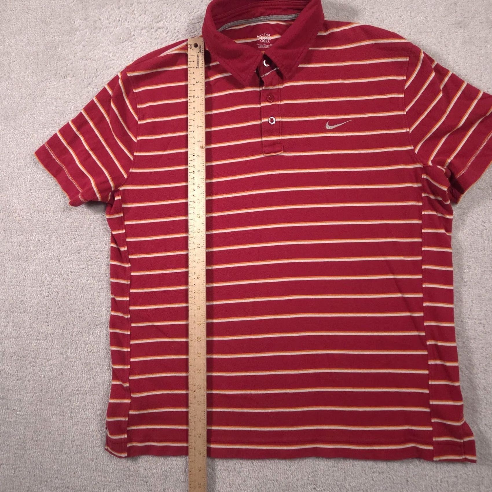 Nike Nike Polo Shirt Mens XL Red Striped The Athletic Dept. Casual Athletic Top Size US XL / EU 56 / 4 - 6 Thumbnail